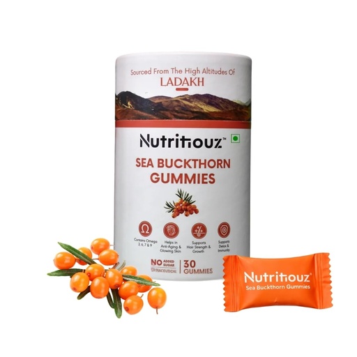 [BRSREGD3BMAQ4EL7] Seabuckthorn Gummies for Immunity & Glowing Skin | Rich in Vitamin C, Omega 3,6,7,9 & Antioxidants | Boosts Immunity, Brightens Skin | Pack of 30 Gummies