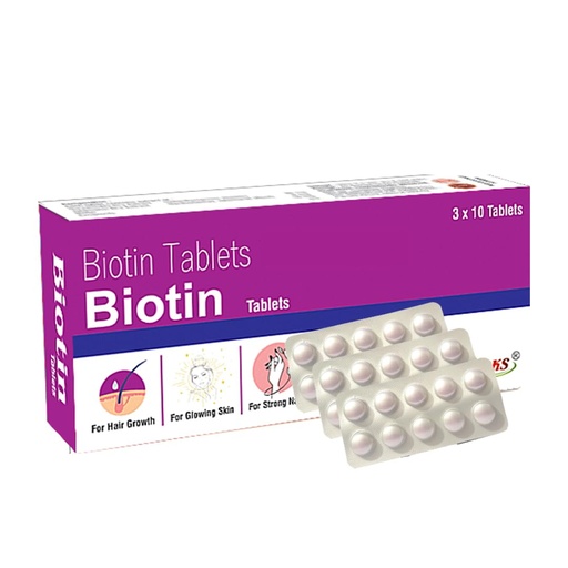 [BRSREZA7B4FW2CTO] SKS Biotin (60Tablets) | Supplement for Hair, Strong Hair and Glowing Skin, Fights Nail Brittleness