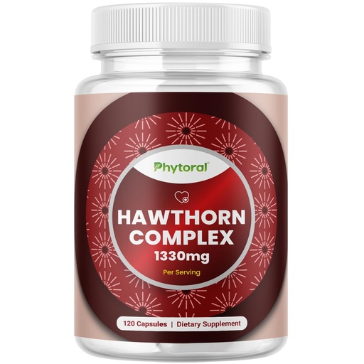 [BRSRO2QLB4MREDLG] High Strength Hawthorn Berry Capsules - Pure Antioxidant Hawthorn Berry Supplement with Leaf & Flower Extract 4:1 for Heart Health & Digestion - Energy Support for Men & Women - 120 Count Pack