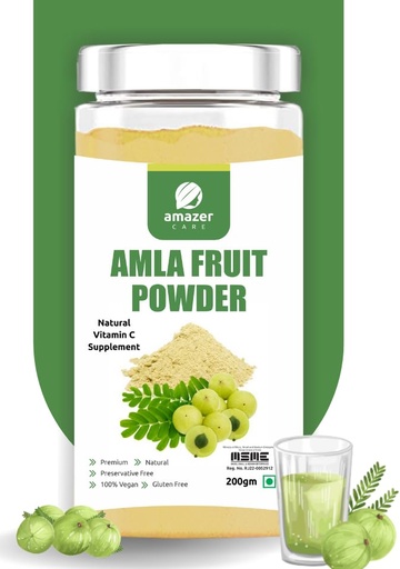 [BRSRMGL4O5YB4GTK] Amla Fruit Powder, Vitamin C Rich Superfood, Dietary Fiber, Pure & Natural Dehydrated Amla Powder for Eating & Drink, Immunity Booster