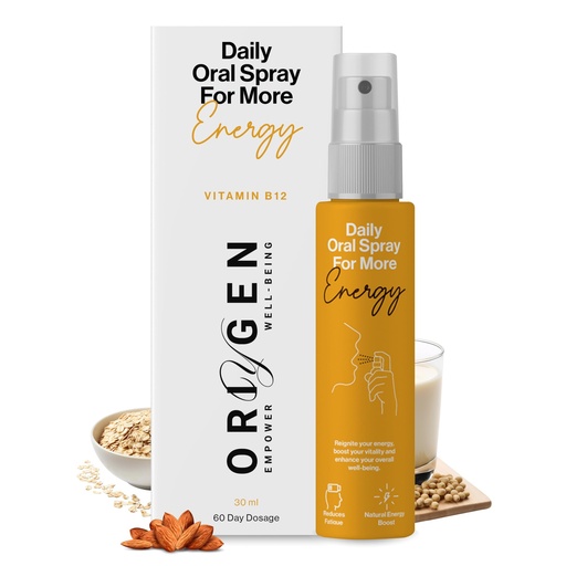 [BRSRAYYOBV5A2GTF] Oriygen Vitamin B12 Supplement Oral Spray | Immunity Booster Spray for Men & Women | Made with New Liposomal Technology | Supports Health, Energy and Immunity | 30ml – 2 Months Supply