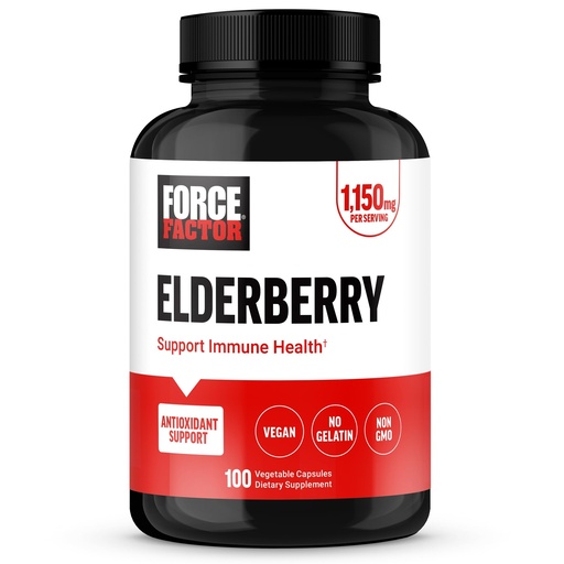 [BRSROAT5AEPRAGYV] Force Factor Elderberry Capsules, Immunity Supplement and Antioxidants Supplement for Men and Women, Daily Immunity Boost, Vegan, No Gelatin, Non-GMO, 100 Vegetable Capsules