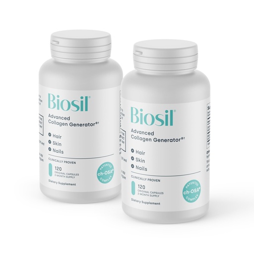 [BRSRMFTQOYIROEYY] Biosil Collagen Booster Supplement - 120 Original Capsules, Pack of 2 - Patented ch-OSA Activator for Skin, Hair, Nails & Joints - Supports Natural Production - 120-Day Supply
