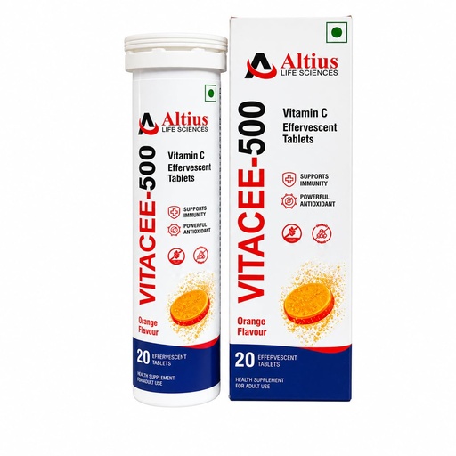 [BRSRYGQPAEHWY2DF] Vitacee-500 | Vitamin C Tablets | Helps to boost & Strengthens Collagen for Healthy Skin, Hair & Nails- Orange Flavour - 20 Tablets