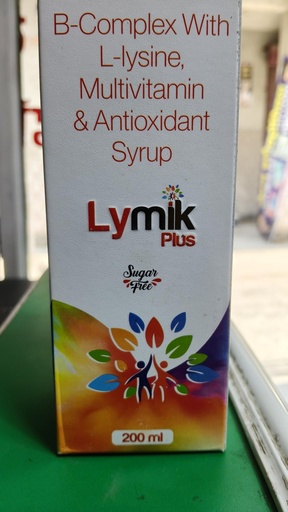 [BRSRYZAZBF4BGHIZ] Lymik Plus B-Complex with L-Lysine Multivitamin Syrup, 200 ml