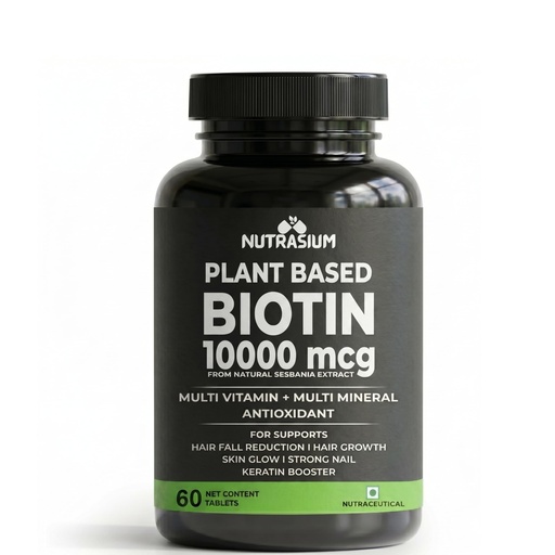 [BRSRGYYCOYFGC3T7] Nutrasium Plant Based Biotin, Collagen Booster, Keratin Builder with Amino Acid and Minerals | For Hair, Skin & Nail Radiance | Hair Vitamin (Biotin Collagen Booster Blend- 60 Tablets)