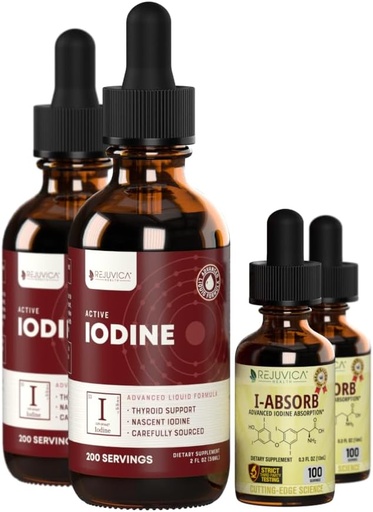 [BRSWECQ5PINRQ2D6] Active Iodine + iAbsorb - Nascent Iodine Drops - Liquid Delivery for Better Absorption - Cofactores for Better Delivery - Supports Healthy Energy, Vitality & Iodine Levels