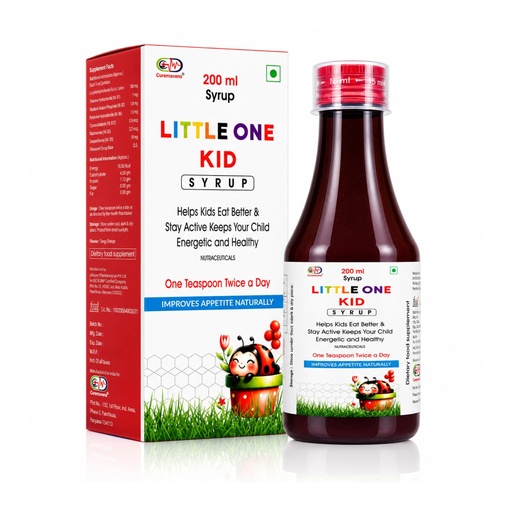 [BRSRGHADBAIRQ33K] Little One Kid Syrup, Nutritional Supplement for Children, 200 ml, Improves Appetite Naturally with L-Lysine and B-Complex Vitamins, Orange Flavour