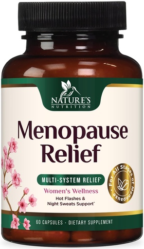 [BRSRAFQEAQIREHYZ] Menopause Supplement for Women - Natural Menopause Relief Support for Mild Hot Flashes & Night Sweats - Best Probiotics for Women, Dong Quai, Black Cohosh, Ashwagandha - Bottled in USA - 60 Capsules