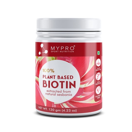 [BRSW2Z3YOIDRQ2DG] Mypro Sport Nutrition 100% Plant Based Biotin Extracted From Natural sesbania With Amla,Pomegranate,Sea Buckthron,Bamboo Shoot - 120 Gm Powder (4.23 oz)