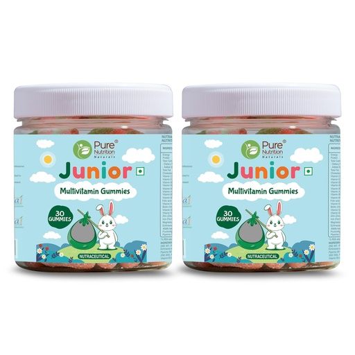 [BRSW2EIFPMMBMCL4] Pure Nutrition Multivitamin Kids Gummies (60 Veg Gummies) with Free Toy | Ashwagandha, Vitamin B & Lysine | Supports Child's Immunity, Bone Health, Memory & Overall Growth | Strawberry Flavour