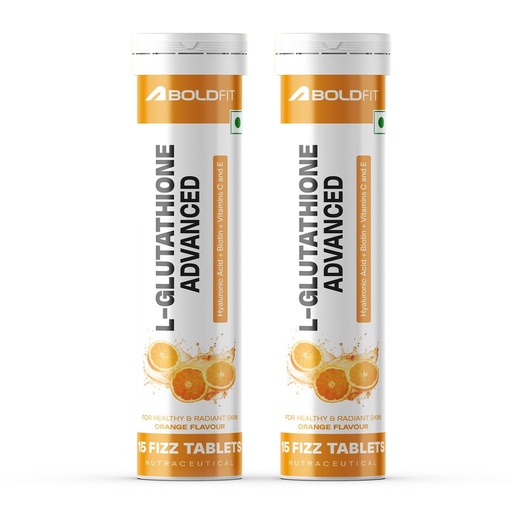 [BRSRAHATBYIWCFYU] Boldfit Glutathione Effervescent 500mg LGlutathione Tablets with Vitamin E,Biotin and Vitamin C Tablet Supports Healthy Skin, Detoxification and Immune Health- 30 Veg Effervescent