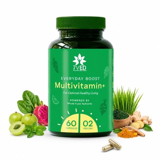 [BRSROCARCUCQYAI2] Herbal Multivitamin for Immunity, Energy, Brain & Mood, With Iron, Vitamin D3, A, B9 and C. Plant-Based Ayurvedic All Round Nutrition for Men and Women - 60 Capsules