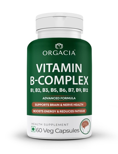 [BRSRYGQPOABGKFLG] Vitamin B Complex with Vitamin B12 & Biotin | Pure Bioactive B1, B2, B3, B5, B6, B9 | High Potency B Complex Supplements for Energy, Brain, Metabolism & Immunity - 60 Veg B Complex Capsules