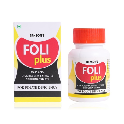 [BRSRA2T6BF6R6CL4] Bakson"s Foli Plus Tablets | Help In Maintaining Brain Health & Immune System | 30 Tablets