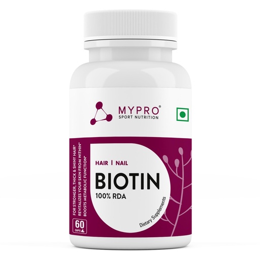 [BRSWY2YHCQPGCDQ7] Mypro Sport Nutrition Biotin | Beauty Capsules | Promotes Healthy Hair | Skin & Nails |Helps Support Energy Metabolism | Helps Convert Food Into Energy For Men And Women -60 Capsules