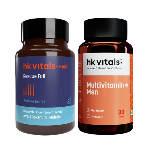 [BRSREZT2AACAACDG] hk vitals Multivitamin Plus Men (30 Tablets) with Hair Rescue Fall, 30 Tablets | Daily Multivitamin for Men | For Energy, Stamina, Immunity, Gut, Heart, Bone & Muscle Health