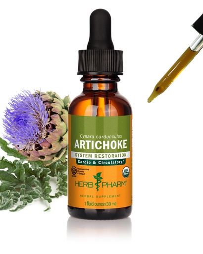 [BRSWIYT7BR6RQFLI] Herb Pharm Artichoke Liquid Herbal Extract: Organic Artichoke Leaf for Cardiovascular, Circulatory, & Digestive Support, Liver Support | Gluten-Free, Vegan, Non-GMO, Up to ~3 Weeks Supply, 1 oz*