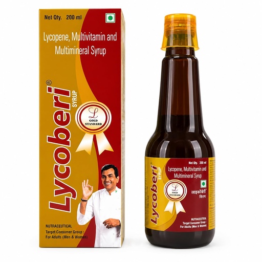 [BRSROZD2PMNGA2D7] Lycoberi Syrup Daily Multivitamin for Women and Men with Essential Vitamins and Minerals for Improved Energy, Focus Supports Immunity and Growth health (1 PC) 200 ML