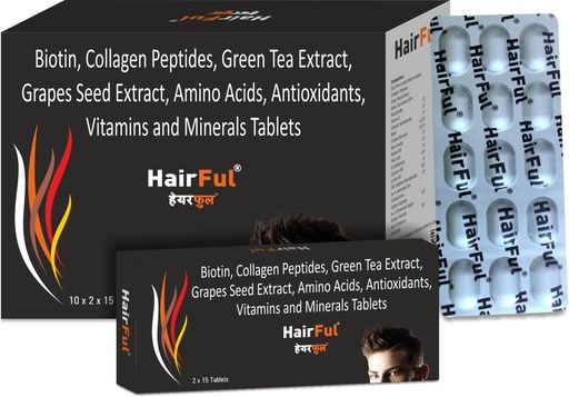 [BRSROHQNCMJR6FA2] HairFul Biotin Hair Tablets for Stronger | Shinier Healthy Hair | Hair Growth & Hair Fall Control | for Men and Women (Pack of 5) 75 Pc
