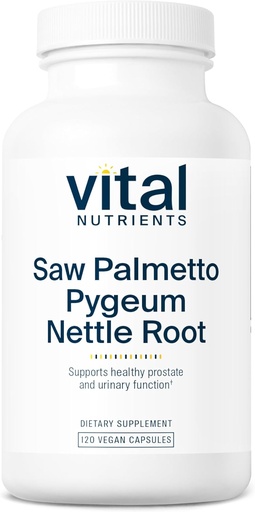 [BRSROHADO4IG23YV] Vital Nutrients Saw Palmetto with Pygeum & Nettle Root - Vegan Saw Palmetto for Men Supports Healthy Prostate Function* - Gluten, Dairy, Soy Free - 120 Capsules