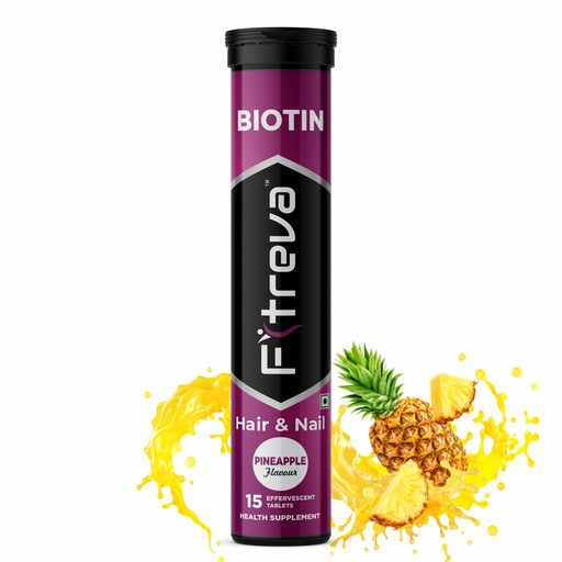 [BRSRM2Q5OINBQDLD] Biotin 15 Effervescent Tablets for Hair & Nail - Pineapple Flavor