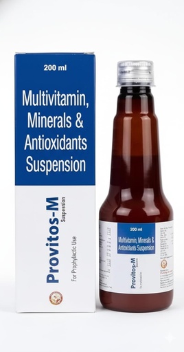 [BRSRGEITBMNGCCYZ] Provitos-M Multivitamin & Multimineral Suspension | Antioxidant Daily Health Tonic for Energy, Immunity & Vitality | For Men & Women | 200 ml