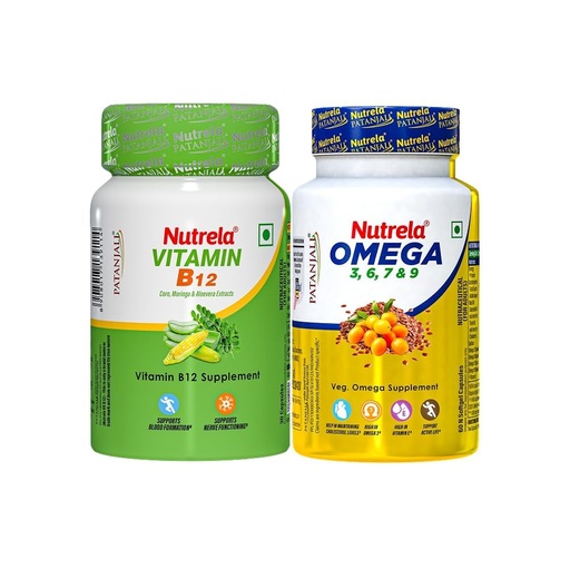 [BRSRYYDQDMFBM33U] Nutrela Combo Vitamin B12 & Omega 3 Capsule
