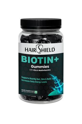 [BRSRYGQHBF4AGEY7] Hairshield Biotin Gummies with Zinc & Multivitamins for Healthy Hair, Skin & Nails | Supports Daily Energy Levels | Orange Flavour | No Added Sugar | 30 Vegetarian Gummies