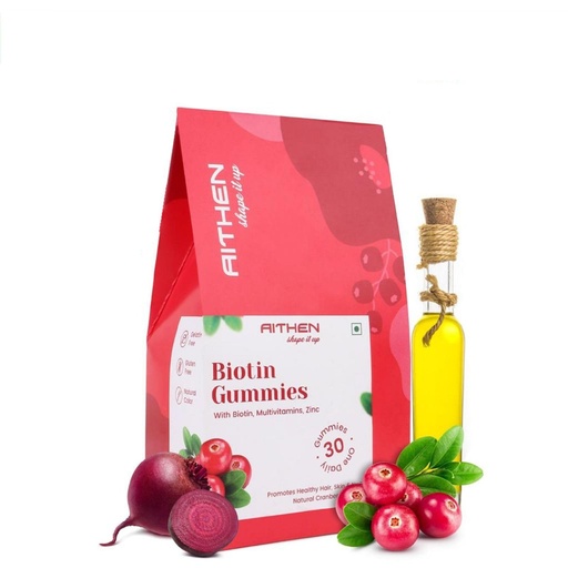 [BRSROGQHCV4A2ET7] Biotin Hair Gummies (30 Day Pack) For Women & Men | For Healthy Hair Growth, Skin Glow & Strong Nails | Minimizes Hair Loss | Boosts Hair Volume & Hair Health