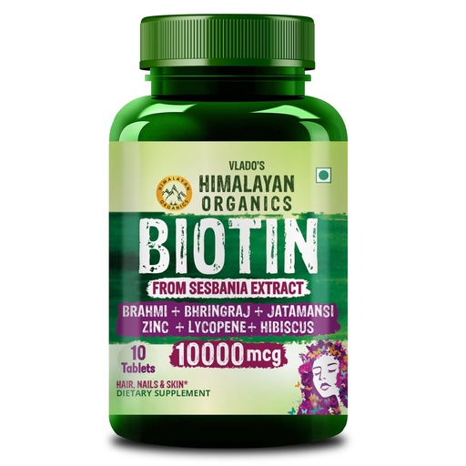 [BRSRGGQPPIGRGFLV] Vlado's Himalayan Organics Biotin 10000mcg for Hair Growth - Small Pack