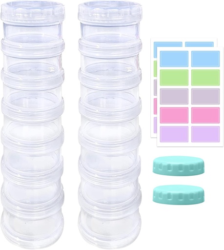 [BRSRMZYCDEDQ2HTL] 2 Pack 7 Day Pill Organizer Case Stackable Weekly Supplements Vitamins Pills Holder Dispenser Large Translucent Clear with Extra Lid