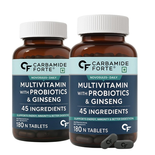 [BRSRAFQ5CR5QEFYY] Carbamide Forte Multivitamin for Men with 45 Ingredients|Multivitamin Tablets with Ginseng, Grape Seed Extract, Vitamin C, and Vitamin K2 MK7-Veg Tablets (Pack of 2 count, 180 capsules)