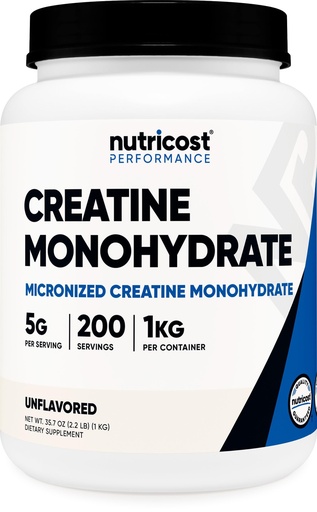 [BRSWKFY7CUMAYYDY] Nutricost Creatine Monohydrate Micronized Powder (1 KG) - Pure Creatine Monohydrate