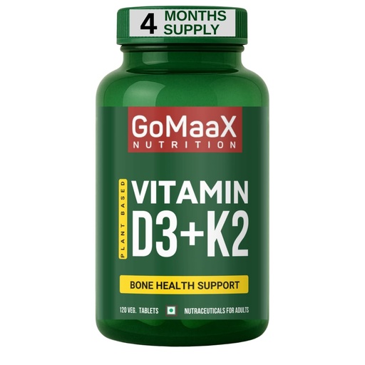 [BRSREFTQB55WE3TO] Vitamin D3 K2 MK7, 120 Veg Tablets
