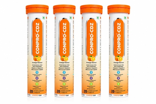 [BRSRYFQ2CJ5B6235] CDZ Orange Flavour Effervescent Tablets Set of 4 Tubes