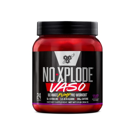 [BRSW2GQPBYJWYFD5] BSN N.O.-XPLODE Vaso Pre Workout Powder with 8g of L-Citrulline and 3.2g Beta-Alanine and Energy, Flavor: Grape Fury, 24 Servings