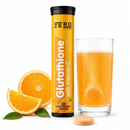 [BRSRYFI2OADRQFIZ] Glutathione-20 Effervescent Tablets with Vitamin C, Orange Flavour, 20 Tablets