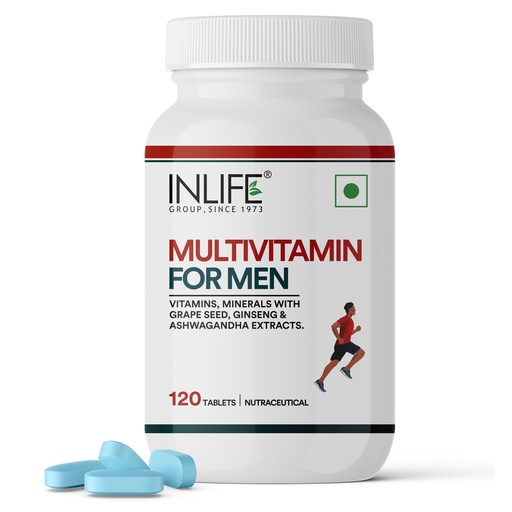 [BRSREZD2PIPGK2T6] INLIFE Multivitamin Supplement for Men, 23 Vitamins Minerals, 120 Tablets