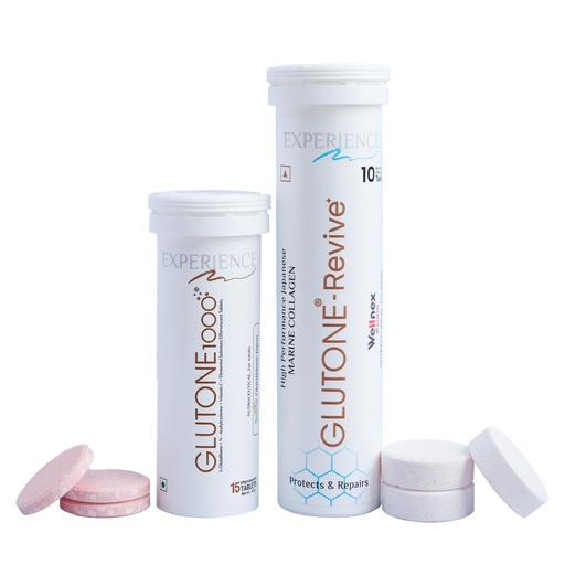 [BRSREGT3CAHW23DX] Glutone 1000 + Glutone-Revive| Youthful Skin Supplement for Men & Women| Setria L-Glutathione & Wellnex Di-Peptide Marine Collagen| Promotes Skin Glow & Elasticity| Fight Fine Lines & Wrinkles | (Combo Pack)