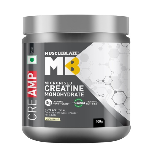 [BRSWYZTRBMPRECI4] MuscleBlaze Micronised Creatine Monohydrate CreAMP Powder, 400g