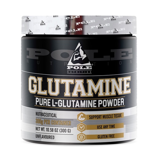 [BRSRMCQBOJ4AG3DZ] Pole Nutrition Pure L-Glutamine Powder - 300g Unflavored | Supports Muscle Tissue | Gluten-Free | Essential Amino Acid for Optimal Recovery