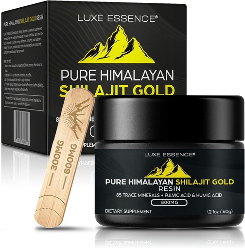 [BRSRAZIYPJ7B4A3X] Pure Himalayan Organic Shilajit Resin | 800mg Potency Gold Grade | Natural Source of Fulvic Acid & Trace Minerals | Plant-Based | Non-GMO | 60g