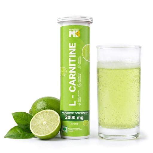 [BRSRYFI3BUFQOYDK] MuscleBlaze L-Carnitine PRO 2000mg, Key Lime, 20 Effervescent Tablets