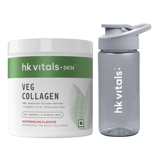 [BRSREFINOUBGEDI7] hk vitals Veg Collagen Supplement Powder, Watermelon, 200g + Sipper