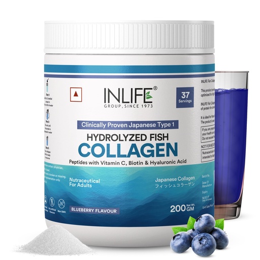 [BRSW2FT3DIHGGD35] INLIFE Blueberry Wellnex Japanese Marine Fish Collagen Powder, 200g