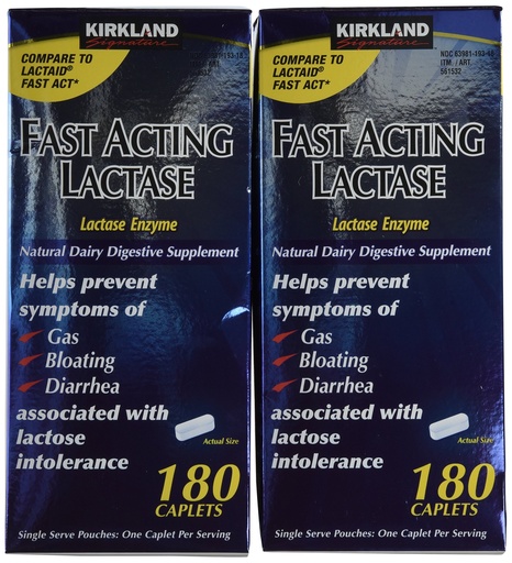 [BRSWIFYRCMNBQEQZ] Kirkland Signature Fast Acting Lactase, (2 Pack), 360 Ct Caplets