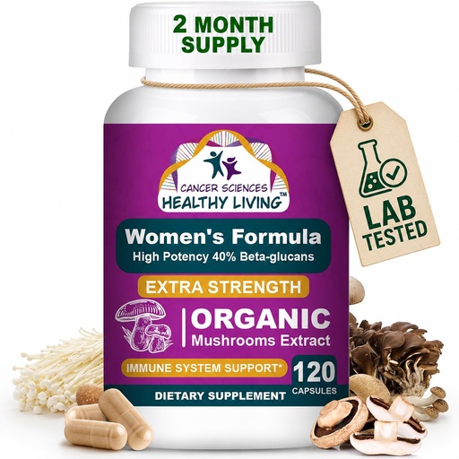 [BRSRA2YFOB6GODTU] Women’s Vitality For Daily Wellness - Organic Mushroom Extract Supplement - Hormonal & Immune Support Multivitamins - 1,500mg Non-GMO Wellness Mushroom Complex with 40% Beta-Glucans,120 Capsules