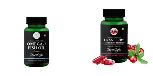[BRSRYGAOBZ7QGH37] Fish-oil-capsules, Cranberry-d-mannose-hibiscus-capsules Combo | Convenient Nutrition & Wellness Routine | Multi-Product Pack