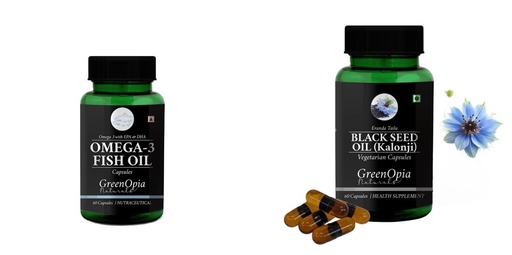 [BRSRYGAOB4ARQFD5] Fish-oil-capsules, Black-seed-oil-capsules Combo | Convenient Nutrition & Wellness Routine | Multi-Product Pack